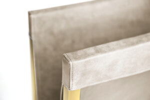 Breuer Magazine Rack leather & brass Cream