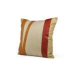 Linen cushion. Leather and cashemre linen blend