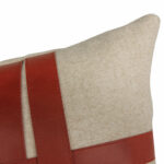 Paesana cushion. Leather weave and cashmere
