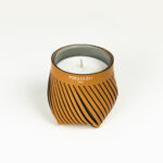 Leather candle with reusable casing